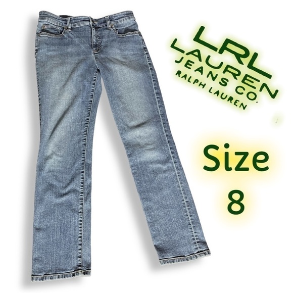 LRL Lauren Jeans Co. Ralph Lauren Straight Leg Med Wash Size 8 - Picture 15 of 16
